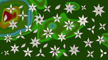 Çiçekli çiçek deseni, suluboya. Süslü kumaş deseni. Raster deseni.