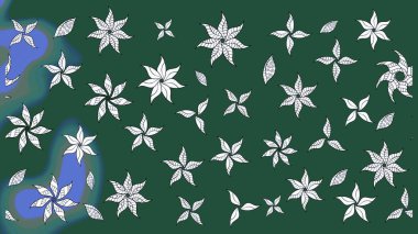 Modern çiçek arkaplanı. Parlak renkli çiçekli ve yeşil yapraklı harika bir çiçek deseni. Halk tarzı. Moda baskıları için zarif bir şablon.