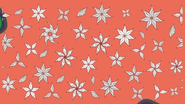 Raster deseni. Organik elementler. Suluboya etkisi. Botanik çizim deseni.