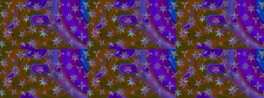 Çiçekli karalama şeklinde Raster çiçek deseni. Kahverengi renkli çiçekler. Nazikçe, güzel çiçek arkaplanı..