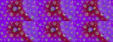 Raster illüstrasyonundaki çiçek desenli çizim. Mor renkli çiçekler. Renkli Yaz Temalı eskiz kalıbı. Düz Çiçek Elementleri Tasarımı.