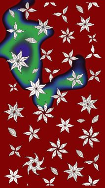 Düz Çiçek Elementleri Tasarımı. Raster illüstrasyonu. Renkli Bahar Teması eskiz kalıbı. Kırmızı renkte zarif çiçek buketi suluboya.