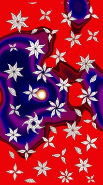 Modaya uygun kumaş deseni. Sevimli çiçek raster deseni. Renkli Yaz Temalı eskiz kalıbı. Düz Çiçek Elementleri Tasarımı.