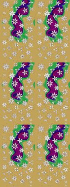 Yapraklı çiçekler ve sarı renkli papatya çiçekleri. Eskiz arkaplan modeli. Raster - stok.