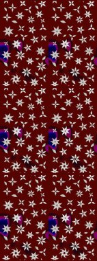 Kabile sanatı boho baskısı, klasik çiçek arkaplanı. Arkaplan dokusu, duvar kağıdı, kırmızı renkli çiçek teması. Soyut etnik raster çizim kalıbı.