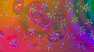 Soyut çiçek çizim kalıbı arka planı. Raster deseni. Mor renklerde. Raster illüstrasyonu. Küçük çiçekte sevimli çiçek deseni var..