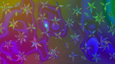 Robot resim. Raster illüstrasyonu. Küçük çiçekte sevimli çiçek deseni var..