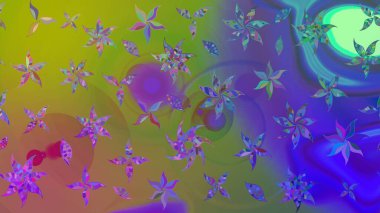 Çiçekli yumuşak bir eskiz şekli. Yumuşak, yeşil renkli bahar çiçekleri. Raster çiçekleri klasik tarzda çizilmiş. Raster illüstrasyonu.