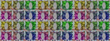 Raster illüstrasyonu. Kumaş, duvar kağıdı ve kağıt üzerine baskı yapmak için gelişen arka plan. Sevimli, pürüzsüz desenli, küçük çiçekli, klasik tarzda. Moda arka planında parlak buketler.