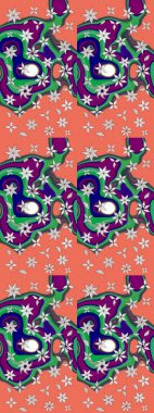 Turuncu renkli çiçekler. Raster illüstrasyonu. Çizim çiçek deseni duvar kağıdı için kullanılabilir.