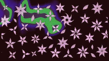 Çiçekli çiçek deseni, suluboya. Raster deseni. Küçük çiçekte güzel bir çiçek deseni..