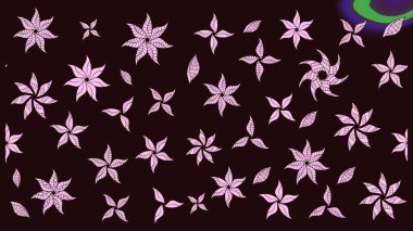 Kahverengi renkli çiçekler. Hediye ambalaj kağıdı, tebrik kartları, posterler ve pankart tasarımı. Raster düz çiçek çizim deseni.