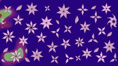 Raster illüstrasyonu. Mavi renkli çiçekler. Küçük çiçekte sevimli çiçek deseni var..