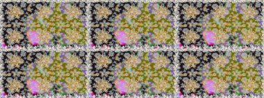 Klasik klasik klasik arka plan. Klasik raster sarısı, kusursuz desen. Geleneksel oryantasyon süsü. Gri renklerde, altın elementlerle kusursuz desen.