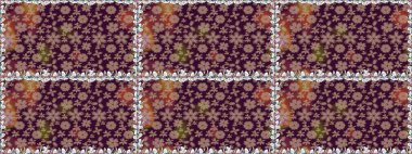 Küçük kahverengi çiçeklerdeki oldukça eski bir besin torbası deseni. Tekstil, kumaş, kapaklar, duvar kağıtları, baskı, naylon, yapıştırma, örgü, dekupaj için çiçeksiz arkaplan.