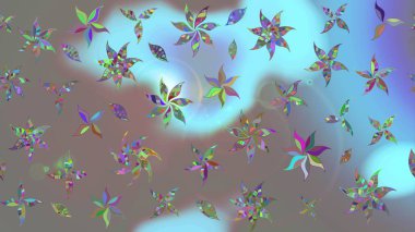 Gri renkli gri papatya deseni. Raster illüstrasyonu. Gri renklerde.