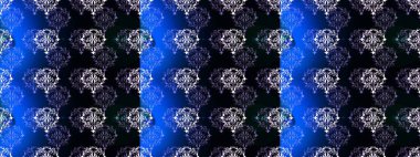 Siyah, mavi ve mor renkli çiçekler. Düz Çiçek Elementleri Tasarımı. Renkli Yaz Temalı Kusursuz Arkaplan. Çiçekli pürüzsüz retro desen.