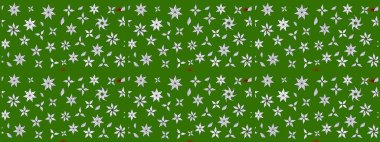 Çiçekli çizim şekli. Yeşil renkli çiçekler. Renkli Bahar Teması eskiz kalıbı. Düz Çiçek Elementleri Tasarımı.