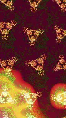 El çizimi çiçek çizimi deseni (fayans). Şirin çiçekli, desenli, kahverengi, kırmızı ve sarı renklerde renkli çizimler. Tekstil için suluboya çizim deseni.