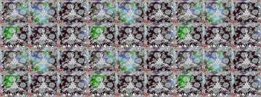 Raster illüstrasyonu. Düz Çiçek Elementleri Tasarımı. Renkli Bahar Temalı Kusursuz Arkaplan. Karalama çiçeği. Güzel kumaş deseni. Zentangle soyut çiçekleri.