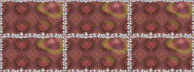 Çiçekli, suluboya desenli kusursuz çiçek deseni. Raster illüstrasyonu. Kahverengi renkli çiçekler. Düz Çiçek Elementleri Tasarımı. Renkli Bahar Teması Kusursuz Arkaplan.