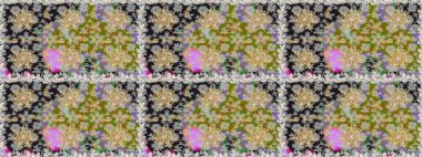 Klasik klasik klasik arka plan. Klasik raster sarısı, kusursuz desen. Geleneksel oryantasyon süsü. Gri renklerde, altın elementlerle kusursuz desen.