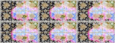 Tarafsız renklerde altın element. Barok tarzında altın çiçekli süs. Damask kusursuz yinelenen arkaplan. Doku arkaplanı üzerine altın duvar kağıdı.