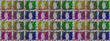 Yeşil renkte manzaralı çiçek deseni. Sevgililer günü ve tebrik kartı konsepti için şık bir davetiye. Çiçek kompozisyonu, el boyası, hassas şablon. Üst görünüm, yumuşak biçim.