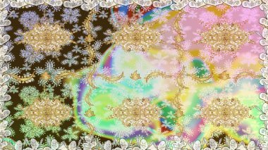 Klasik raster sarısı, kusursuz desen. Çiçek süsü kumaş deseni, cam, çiçek desenli altın elementli, nötr renklerde metal..