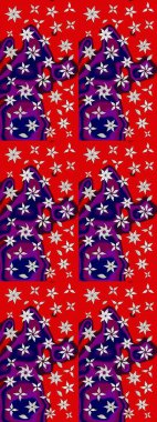 Raster. Raster illüstrasyonu. Tomurcukları çiçek olan sevimli bir çiçek deseni. Eski usul. Kumaş, tekstil, duvar kağıdı baskısı için. Taslak arkaplan.