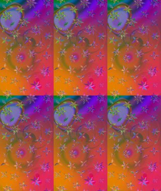 Klasik çiçekler. Yaz çiçekleri teması. El çizimi, soyut ve süslü elementler. Suluboya resim taklit Raster çizimi. Turuncu renkler.