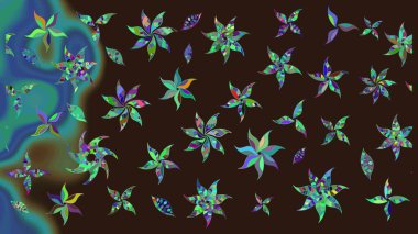 Güzel kumaş deseni. Raster illüstrasyonu. Güzel karalamalı çiçek desenli çizim. Küçük çiçekte sevimli çiçek deseni var..