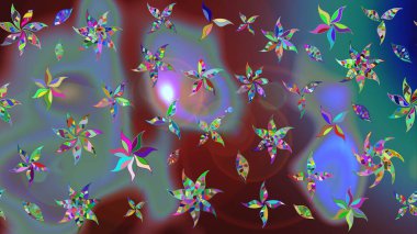 Soyut etnik raster çizim kalıbı. Arkaplan dokusu, duvar kağıdı, kahverengi renkli çiçek teması. Kabile sanatı boho baskısı, klasik çiçek arkaplanı.