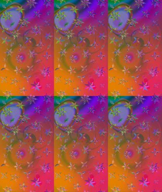 Klasik çiçekler. Yaz çiçekleri teması. El çizimi, soyut ve süslü elementler. Suluboya resim taklit Raster çizimi. Turuncu renkler.