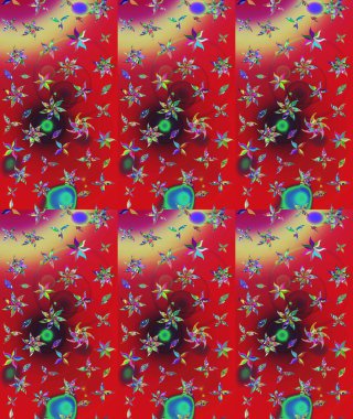 Raster illüstrasyonu. Şirin çiçek elementleri. Robot resim. Kırmızı renkte çiçekler.