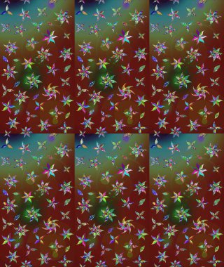 Şatafatlı bahar bahçesi dokusu. Kahverengi renkte çiçek eskizi. Kahverengi renkli çiçekler. Raster illüstrasyonu. Çiçek deseni.