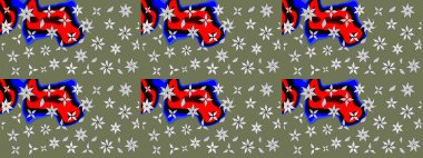 Raster illüstrasyonu. Robot resim. Küçük çiçekte sevimli çiçek deseni var..