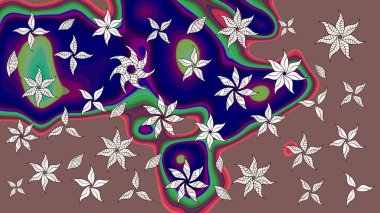 Soyut çiçek çizim kalıbı arka planı. Kahverengi renklerde. Raster illüstrasyonu. Küçük çiçekteki sevimli çiçek deseni. Raster deseni.