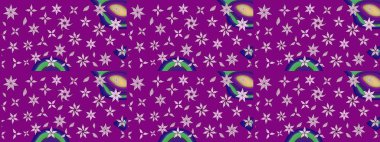 Şirin çiçekler. Raster Moda kumaş deseni. Çizgi çizimi deseni.