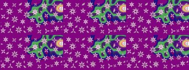 Hediye ambalaj kağıdı, tebrik kartları, posterler ve pankart tasarımı. Mor renkli çiçekler. Raster düz çiçek çizim deseni.