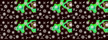 Soyut çiçek çizim kalıbı arka planı. Raster deseni. Raster illüstrasyonu. Siyah renklerde. Küçük çiçekte sevimli çiçek deseni var..