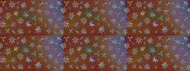 Kahverengi renkli çiçekler. Düz Çiçek Elementleri Tasarımı. Çiçek desenli çizim. Asya tekstil tarzında. Renkli Bahar Teması eskiz kalıbı. Raster illüstrasyonu.