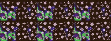 Raster deseni. Süslü kumaş deseni. Çiçekli çiçek deseni, suluboya..