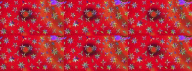 Taslak desenli, modaya uygun kumaş deseni. Düz Çiçek Elementleri Tasarımı. Şirin çiçek elementleri. Raster illüstrasyonu. Renkli Bahar Teması çizim şablonu.