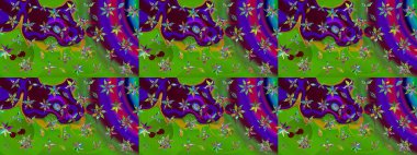 Çiçek deseni. Renkli Bahar Teması eskiz kalıbı. Raster güzel kumaş deseni çiziyor. Düz Çiçek Elementleri Tasarımı.