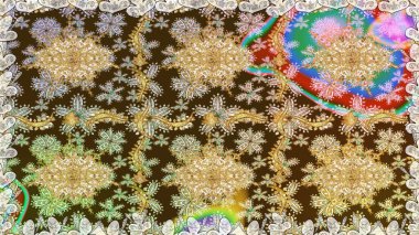 Kusursuz raster arka plan. Kahverengi renklerde grafiksel, modern, pürüzsüz desen. Duvar kâğıdı barok, İspanyol kumaşı. Kusursuz çiçek deseni.