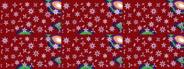 Çiçek desenli eskiz. Kırmızı renkte çiçekler. Tişört baskısı için çiçek boyama rasteriName.