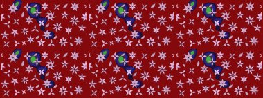 Düz Çiçek Elementleri Tasarımı. Çocuk stili. Çiçekli eskiz arkaplanı. Renkli Bahar Teması çizim şablonu.