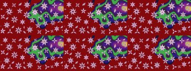 Renkli Bahar Teması eskiz kalıbı. Düz Çiçek Elementleri Tasarımı. Raster illüstrasyonu. Kırmızı renkte zarif çiçek buketi suluboya.