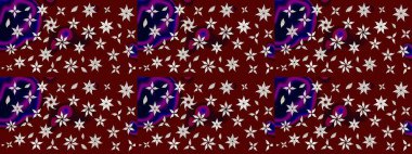 El çizimi Raster çizimi. Parlak elementlerin. Çizim çiçek deseni duvar kağıdı, web sitesi arkaplanı, paket kağıdı, davetiye, broşür, pankart veya web sitesi için kullanılabilir.